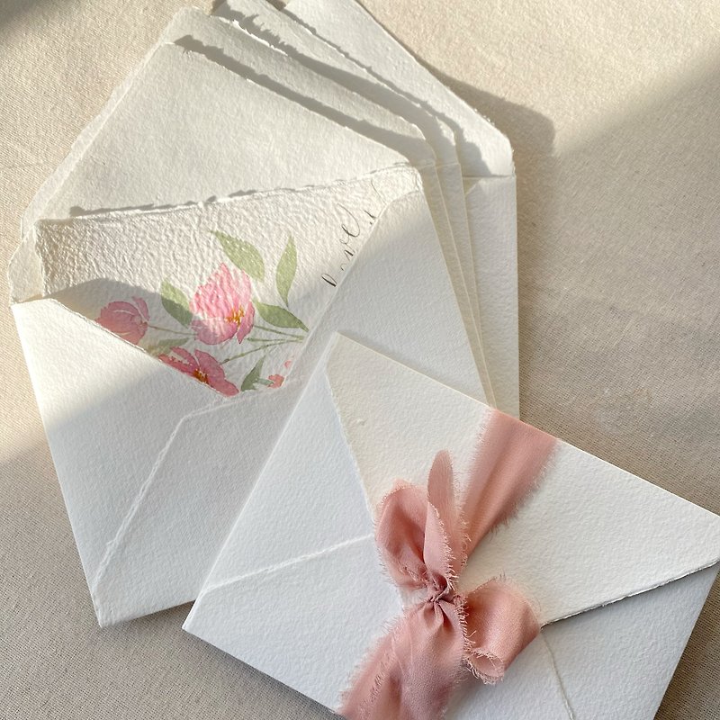 【Handmade Paper Envelopes】Handmade Paper Handmade Paper White Handmade Paper Envelopes Recycled Handmade Paper Products - ซองจดหมาย - กระดาษ ขาว