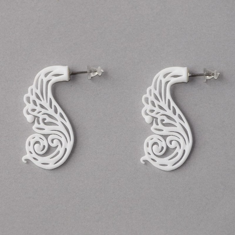 mollis white earrings - Earrings & Clip-ons - Plastic White