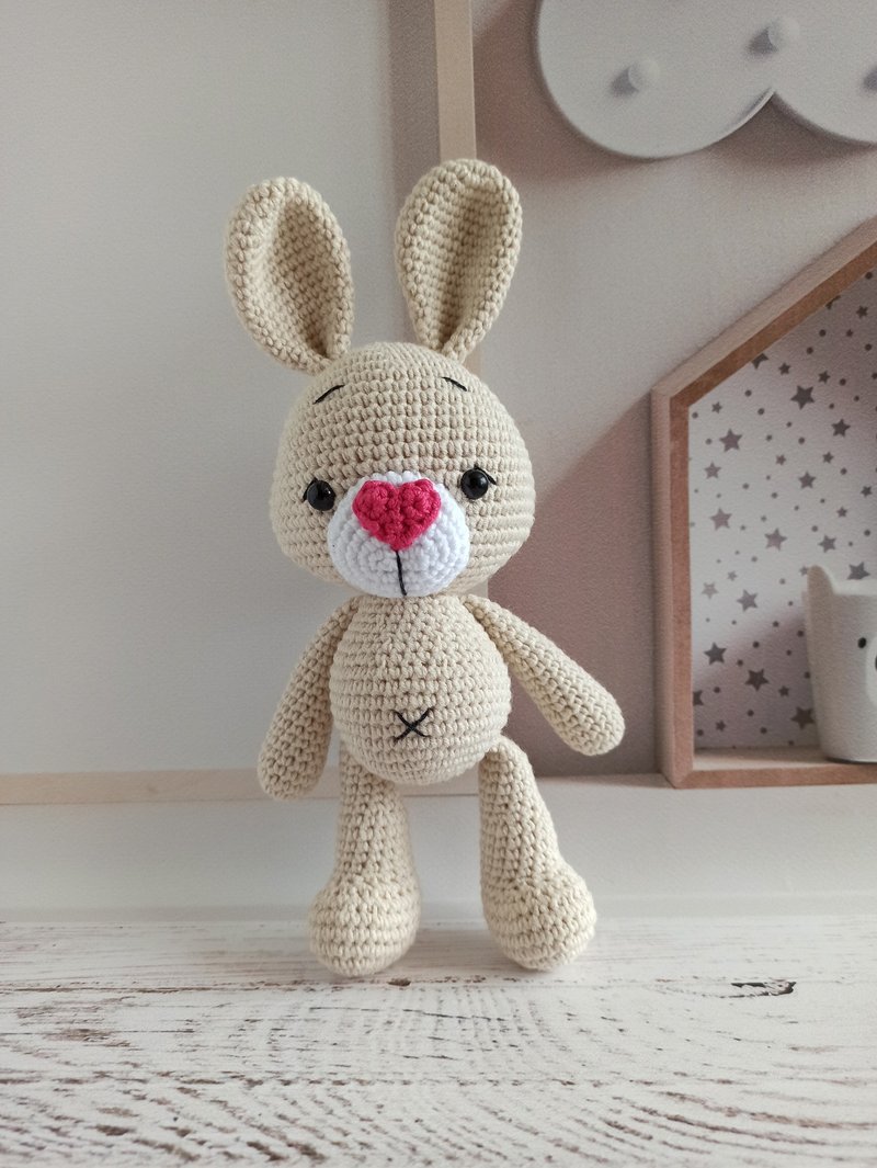 Hand woven bunny,stuffed toys animals, Christmas gift for kids, first toy, - Kids' Toys - Cotton & Hemp Multicolor