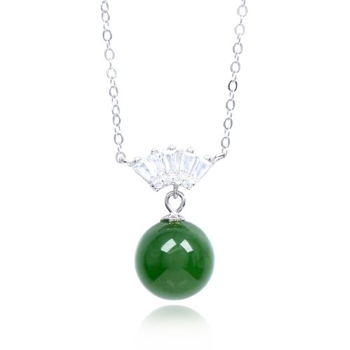 正佳珠寶 Gemsrich Jewelry 【正佳珠寶】和田碧玉 頂級清扇蘋果綠 9.5mm 和田碧玉吊墜