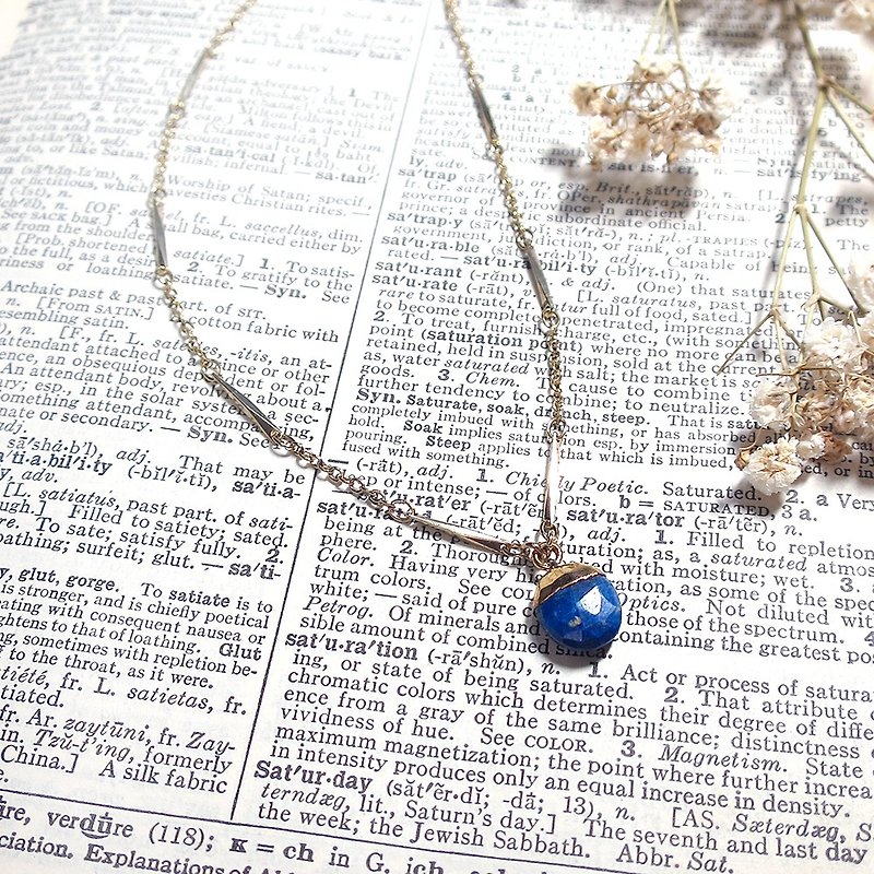 VIIART. Blue egg. Vintage Natural Lapis Lazuli Silver 18K Necklace Limited Edition - Necklaces - Gemstone Blue