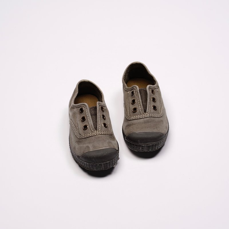 スペイン国民のキャンバスシューズCIENTAU7077734ブラックのセメントグレーは古い布の靴の底を洗う - キッズシューズ - コットン・麻 グレー
