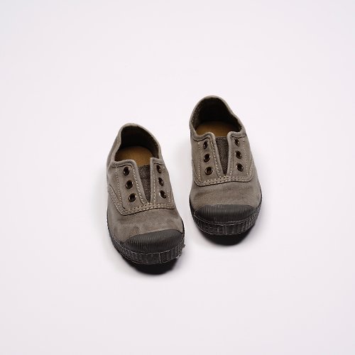 CIENTA 西班牙帆布鞋 西班牙國民帆布鞋 CIENTA U70777 34 水泥灰 黑底 洗舊布料 童鞋