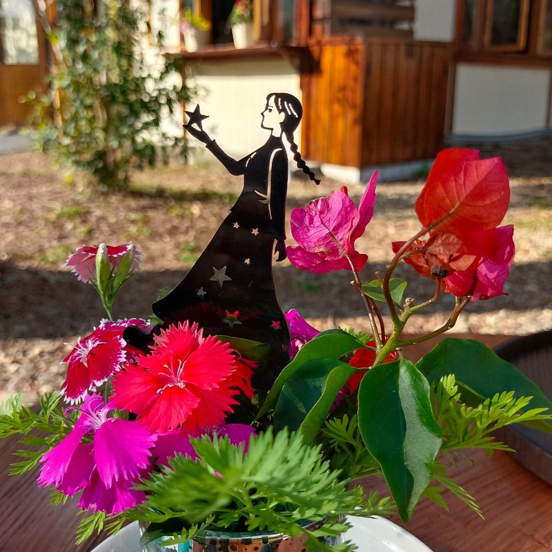 角落小劇場/趣味植栽造型裝飾/夢少女系列/許願少女/療癒小物 - 擺飾/家飾品 - 壓克力 黑色