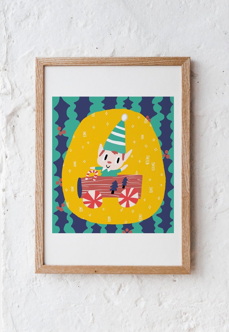 Christmas Elf Art Print - Posters - Paper Green