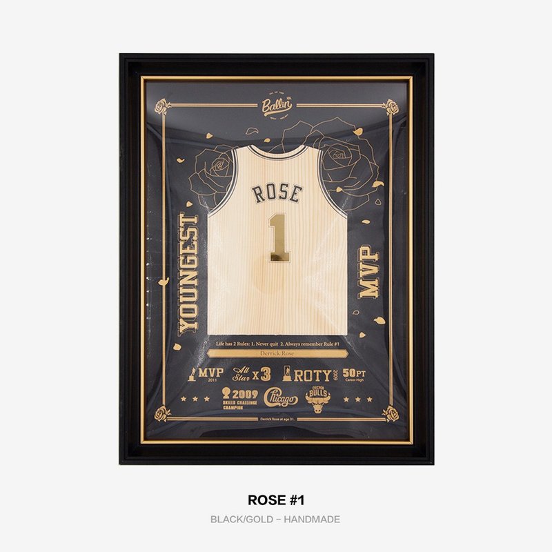 木球衣掛畫 - ROSE #1 - 其他 - 木頭 黑色