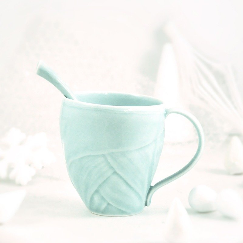 冬尋-青瓷 - 咖啡杯/馬克杯 - 瓷 藍色