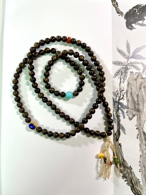 Angel's tears 天使之淚 Jewelry Design 6mm天然奇楠沈香珠沉香珠 青金南紅碧玉設計多圈手串手持fs