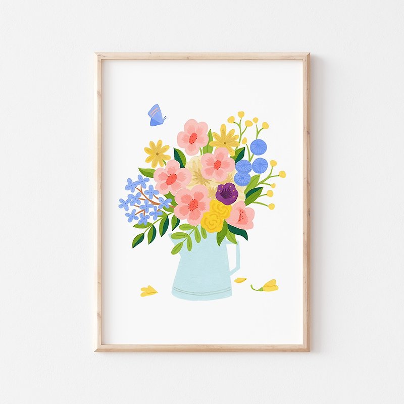 花 I 印刷装飾画 - ポスター・絵 - 紙 ピンク