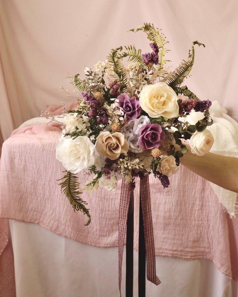 永生新娘捧花 最柔美的永生捧花 永生花 新娘 婚禮 婚紗 花禮 - 乾燥花/永生花 - 植物．花 
