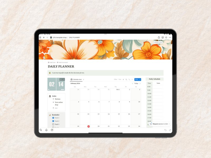 Notion テンプレート/レトロフラワーカバー用 - デジタルプランナー - その他の素材 
