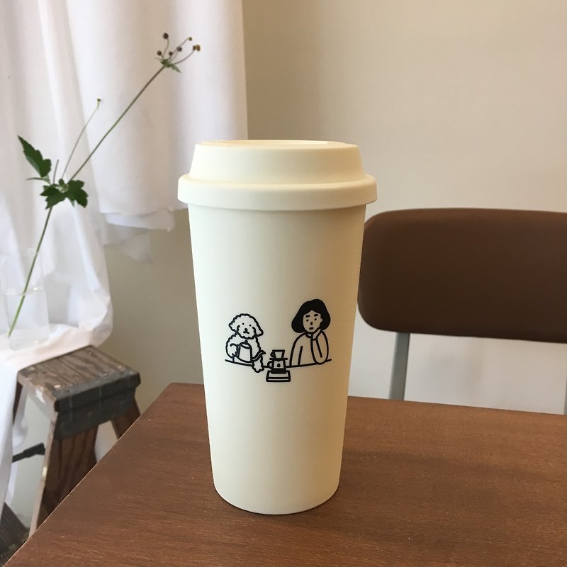 reusable cup | coffee time (500ml) - แก้ว - พลาสติก ขาว