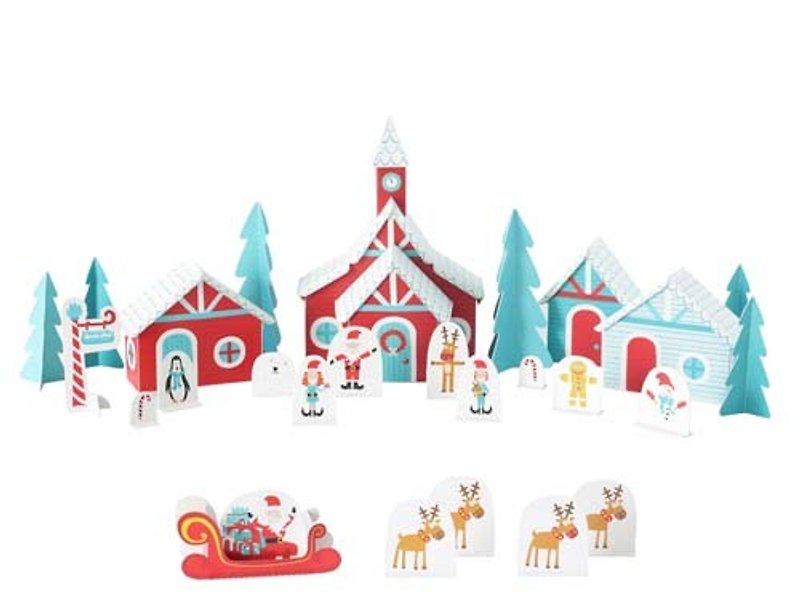 [pukaca hand made educational toys] small theater series - Christmas village - ของเล่นเด็ก - กระดาษ หลากหลายสี