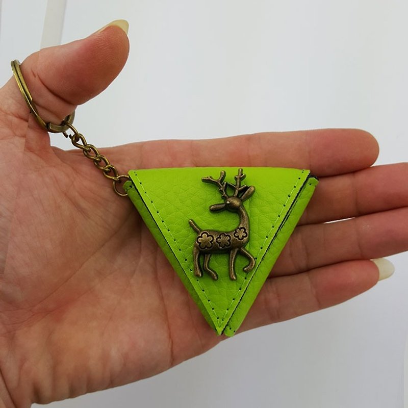 Sika deer triangle coin purse bag, guitar pick bag, key chain bag, pendant small gift, name can be printed