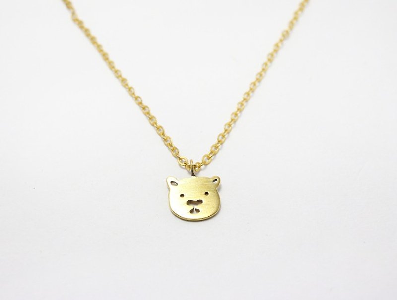 ni.kou Brass Bear Necklace - Necklaces - Other Metals 