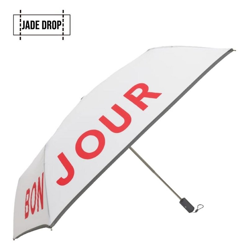 【JD美膚傘】自由巴黎。你好 BONJOUR - 雨傘/雨衣 - 聚酯纖維 白色