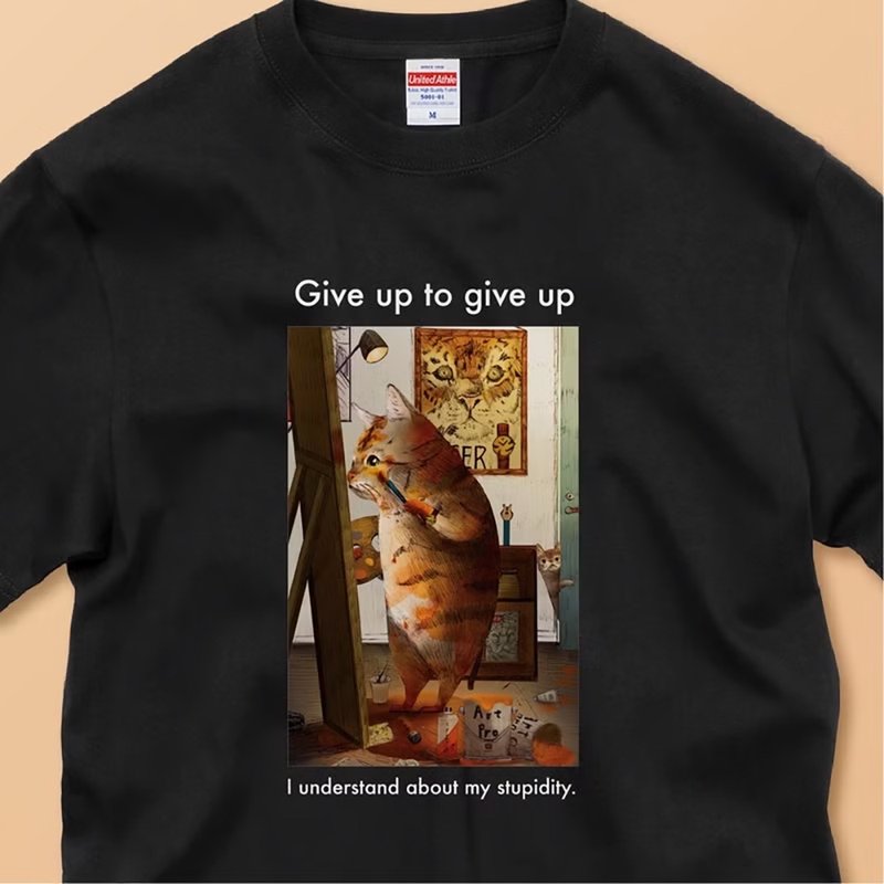 The cat who wants to be a tiger / Reliable Quality / Classic Cotton T-Shirt - 女 T 恤 - 棉．麻 白色