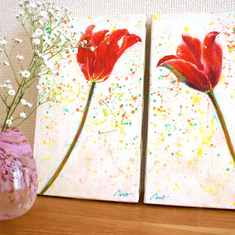 【Only One original picture】tulip flower made in japan - โปสเตอร์ - อะคริลิค สีแดง