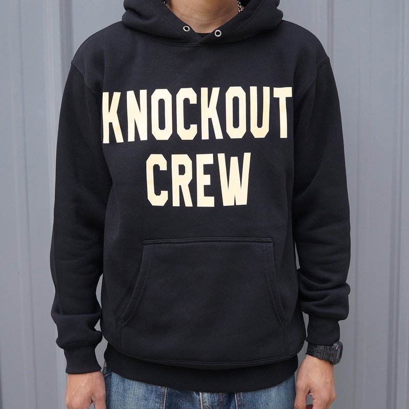 【Knockout】Knockout Crew Respect Hooded Jacket T - เสื้อฮู้ด - ผ้าฝ้าย/ผ้าลินิน สีดำ