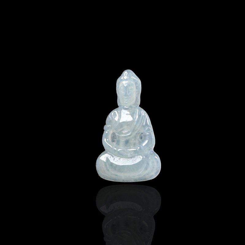 Ice Jade Guanyin Bodhisattva Necklace | Stone| Natural Burmese Jade A-grade | Gift - Necklaces - Jade Transparent