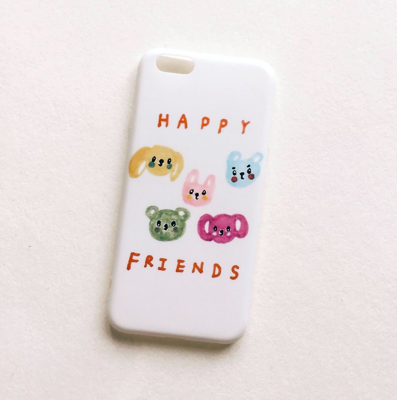 HAPPY FRIENDS 動物好朋友霧面手機殼 - 手機殼/手機套 - 塑膠 