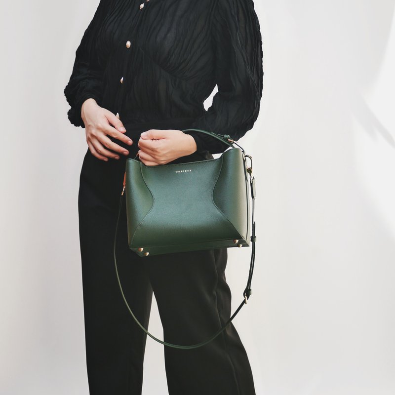 MONIQUE BANGKOK 水桶包 綠色包 Alexis M Handbag - Emerald Gre - 手提包/手提袋 - 真皮 綠色