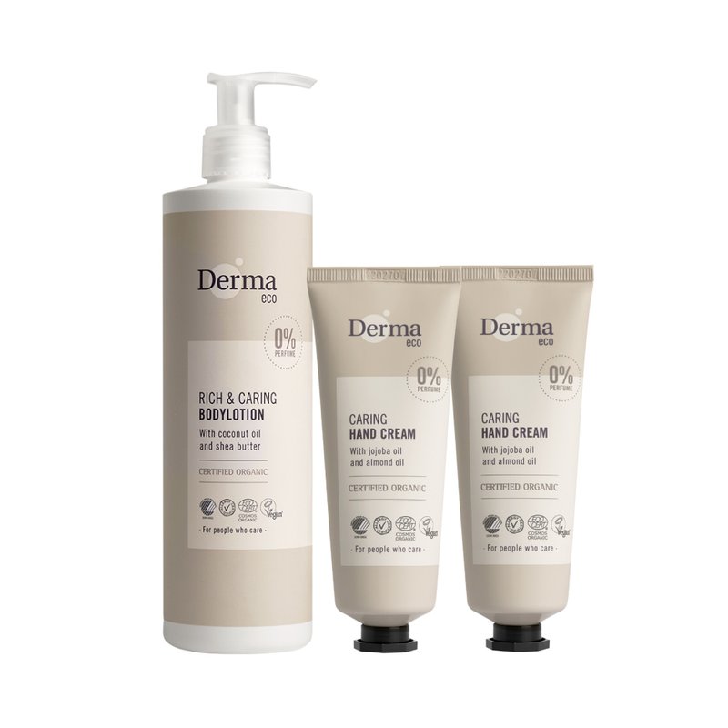 Derma 大地 Eco 身體保養3入組(護手霜75ml*2+保濕乳400ml*1) - 身體乳/按摩油 - 其他材質 白色