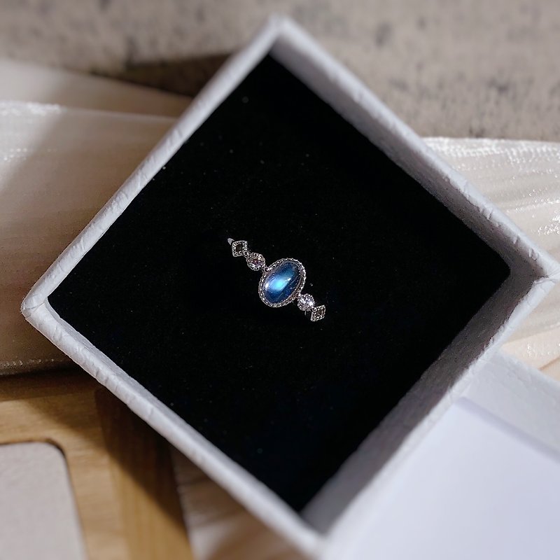 Blue Moonstone Sterling Silver Ring - General Rings - Semi-Precious Stones 