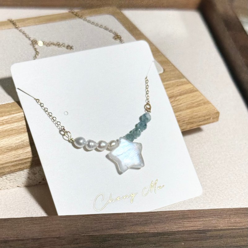 月光石星星14kgf微笑鍊 - 項鍊 - 半寶石 