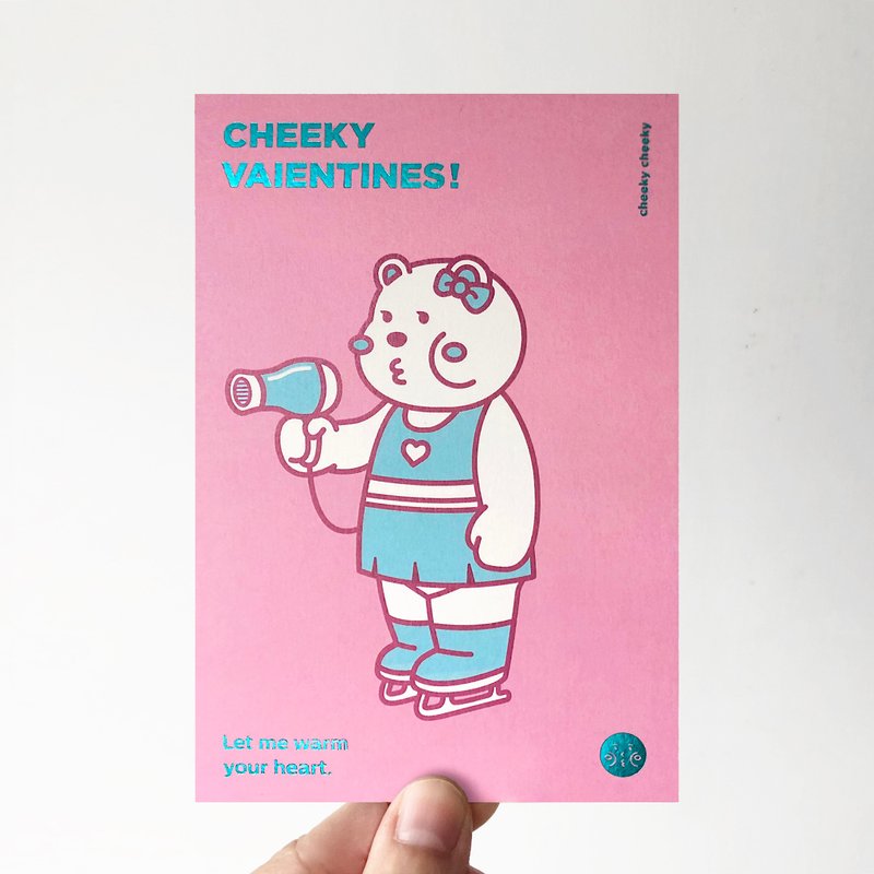 cheeky cheeky 厚面子 Happy Valentines 情人節卡 燙金 信封貼紙 - 卡片/明信片 - 紙 白色