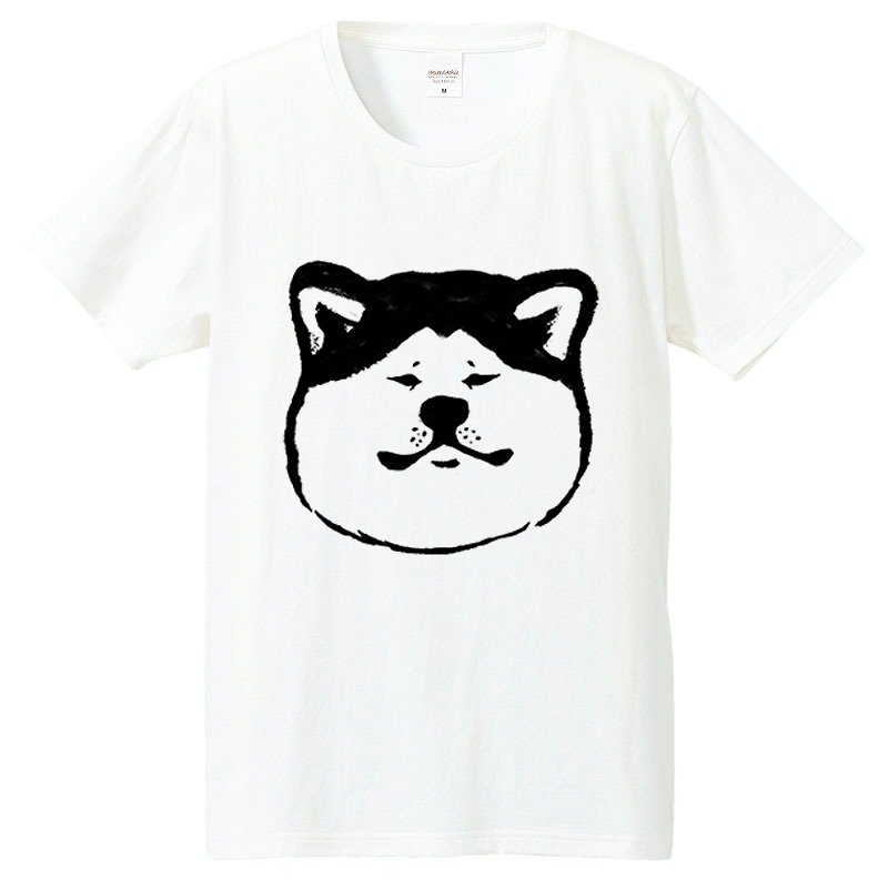 秋田犬 Tシャツ【犬】　Akita Inu T-shirt (White/Gray)【DOG】 - T 恤 - 棉．麻 白色