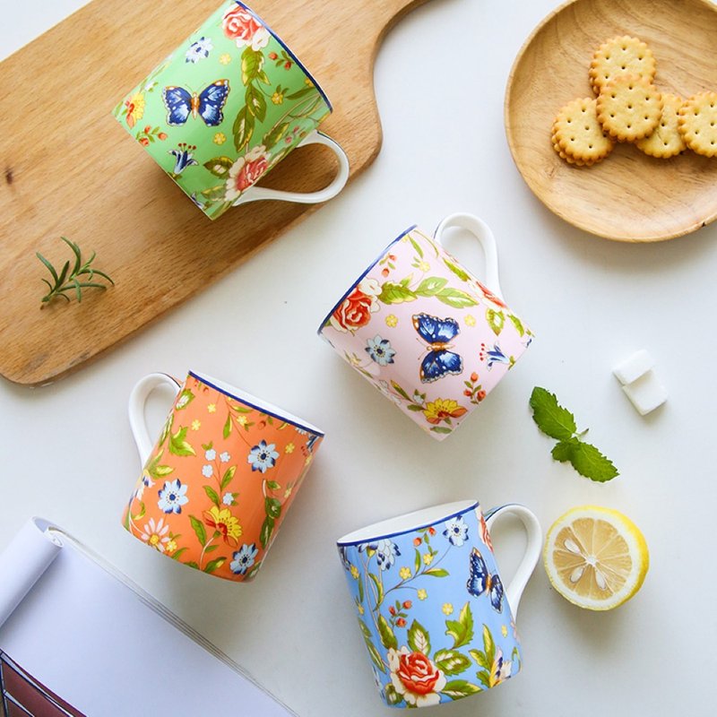 Aynsley 小屋花園系列 陶瓷馬克杯四入組 400ml 四色一組 - 咖啡杯/馬克杯 - 瓷 粉紅色