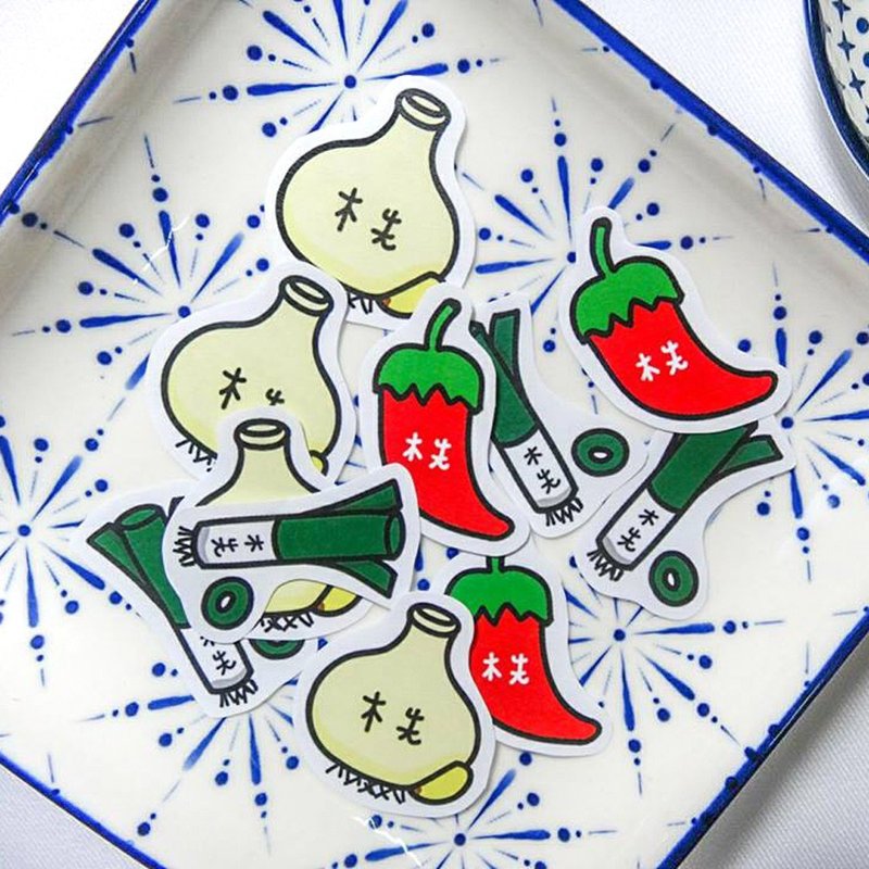 客製 |  辛香料手繪姓名貼 60張入 - 貼紙 - 防水材質 