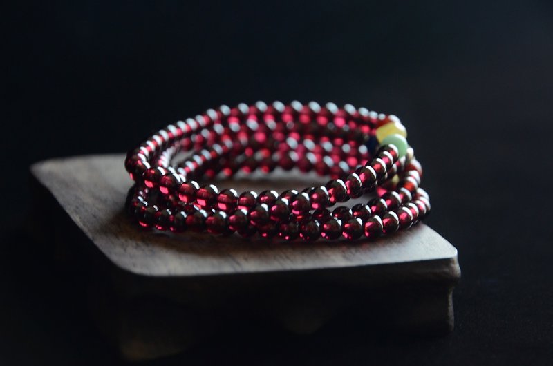 [garnet] natural garnet retro bracelet - Bracelets - Gemstone Purple