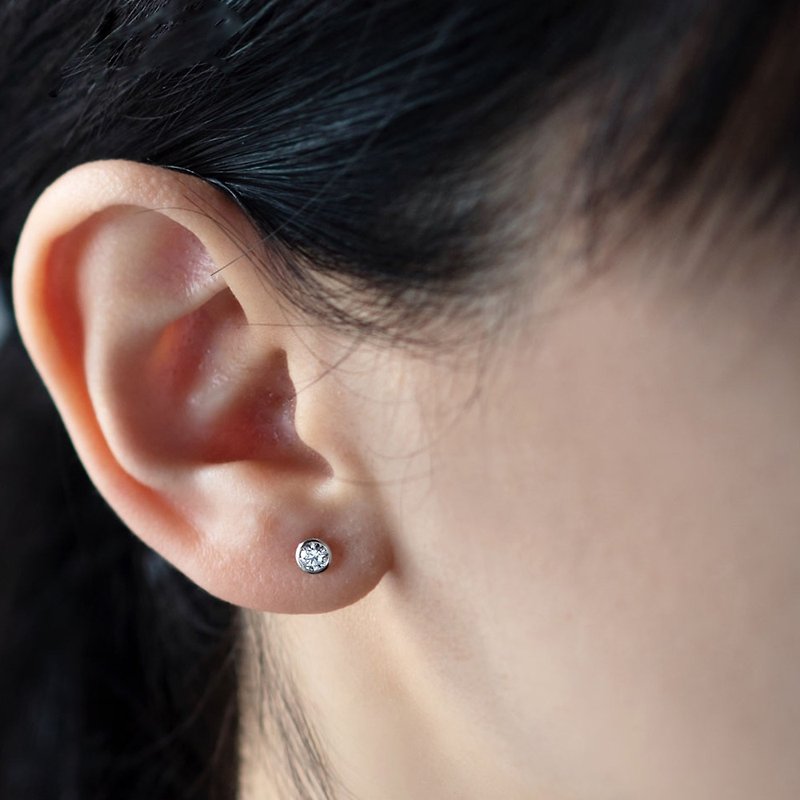 Diamond earrings 0.3ct platinum - ต่างหู - เพชร 