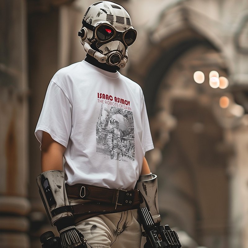 Fanwuzhi/Asimov's science fiction novel Three Laws of Robotics original science fiction 2024 pure cotton men's and women's T-shirt - เสื้อยืดผู้ชาย - ผ้าฝ้าย/ผ้าลินิน 
