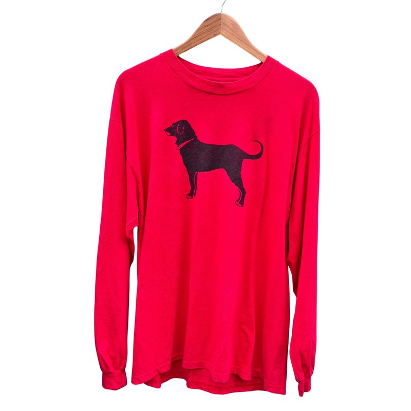 Vintage  1995 Black Dog Marthas  Vineyard  Red Long Sleeve T Shirt Size L - 男 T 恤 - 棉．麻 紅色