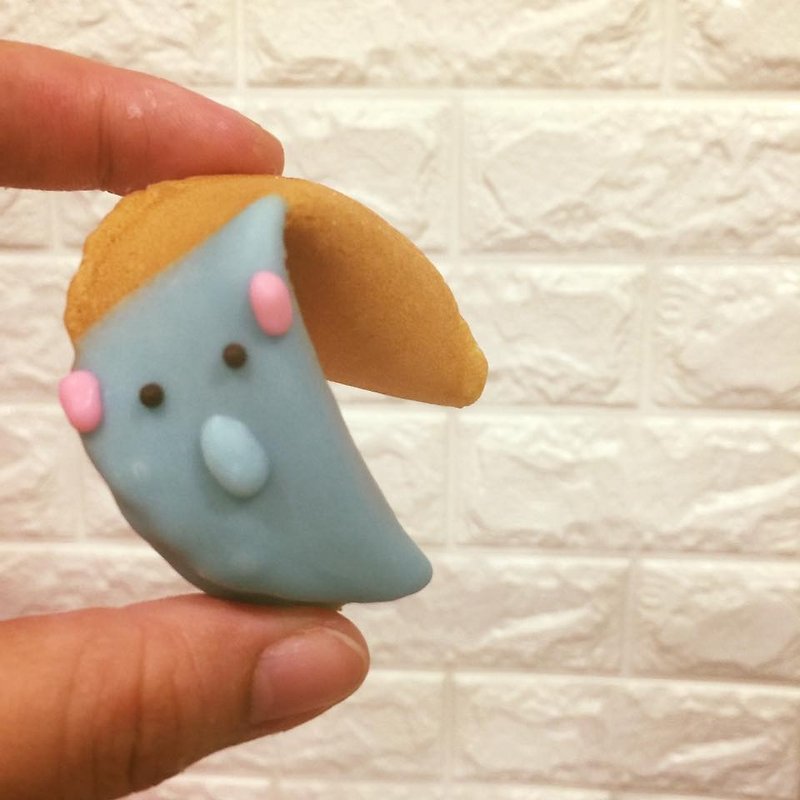 【Fortune Lucky Fortune Cookie: Elephant Fortune Cookie】 a group of six - Handmade Cookies - Fresh Ingredients Blue