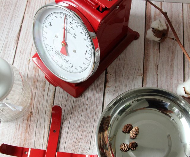 Retro kitchen scale - red