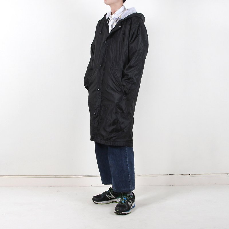 Ancient】 【egg plant pure black lamb cashmere coat vintage coat - เสื้อโค้ทผู้ชาย - เส้นใยสังเคราะห์ สีดำ