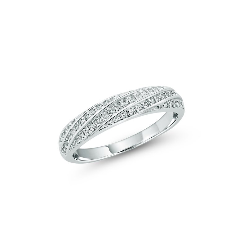【Gift box】 925 Sterling Silver CZ Diamond Ring - General Rings - Sterling Silver Silver
