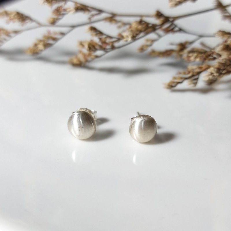 │Simple Life│Matte Semi-circle Earrings•Sterling Silver Earrings•Silver Jewelry - Earrings & Clip-ons - Sterling Silver 