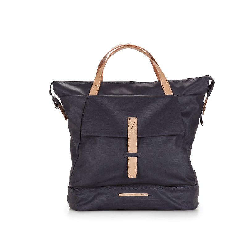 Canvas Series-13 Fallen Dual-use Backpack (Back / Shoulder) - Indigo - RBP550DN - กระเป๋าเป้สะพายหลัง - ผ้าฝ้าย/ผ้าลินิน สีนำ้ตาล