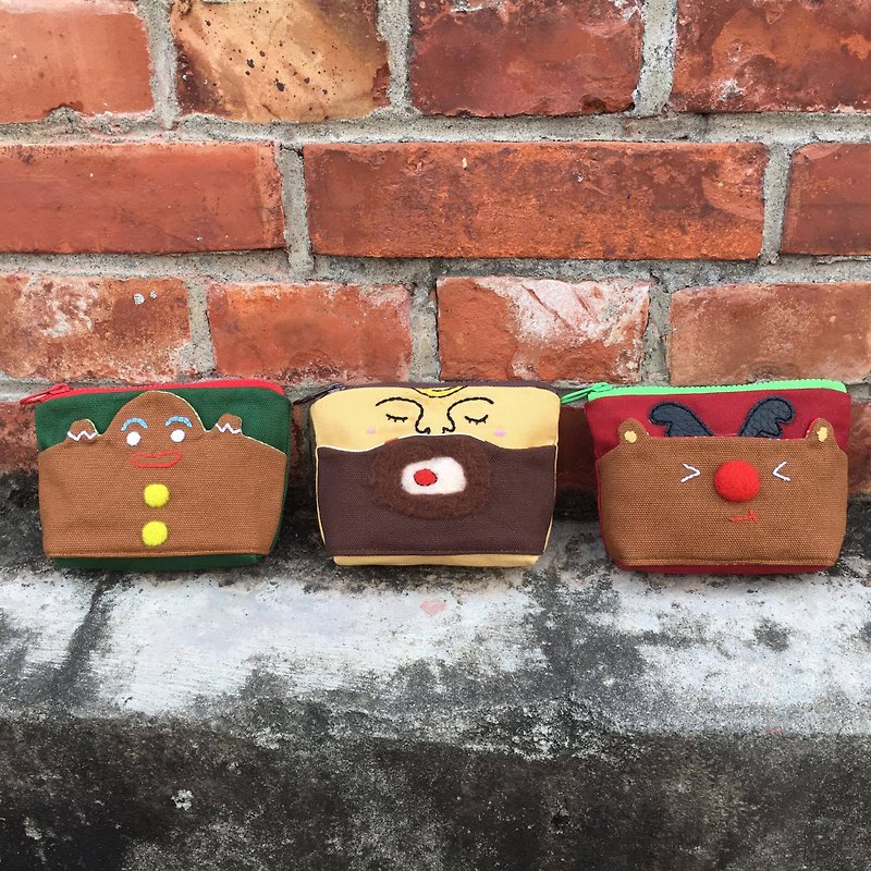 *1 + 1 = 5 / modeling pocket purse / Christmas character (Jesus Gingerbread Man. Elk) / exchanging gifts / Christmas gifts / Free Christmas Package* - Coin Purses - Cotton & Hemp Multicolor