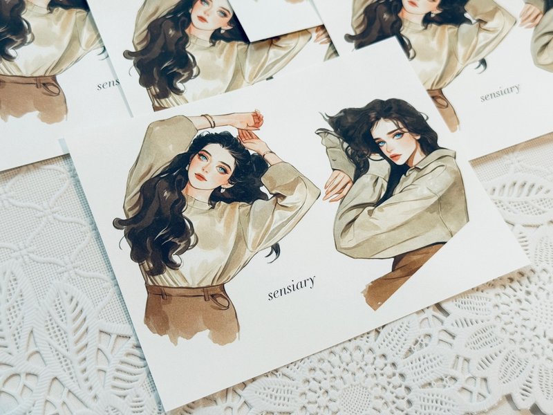 sensiary blue-eyed woman Sticker no.3 - การ์ด/โปสการ์ด - กระดาษ 