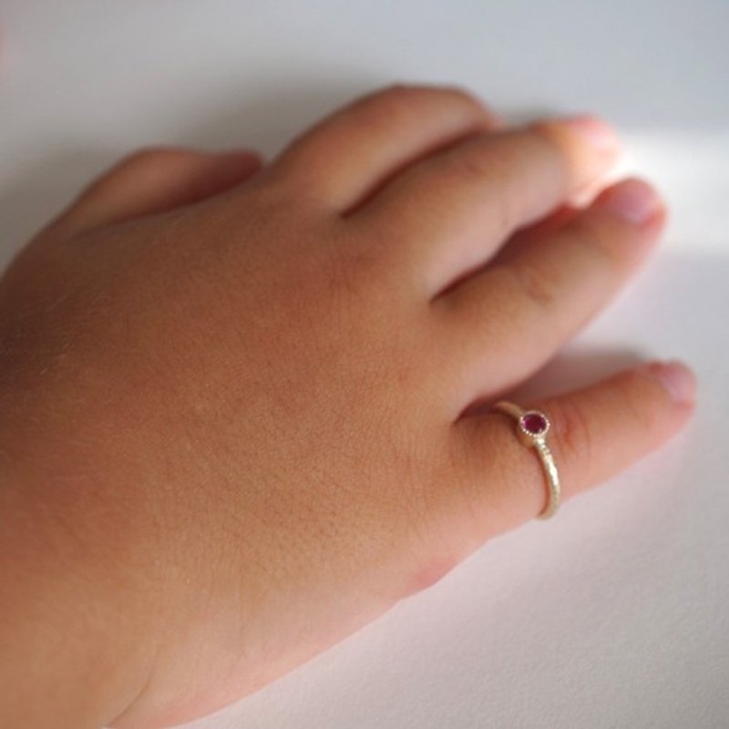Birthstone baby ring [R050babyK10] - 戒指 - 寶石 
