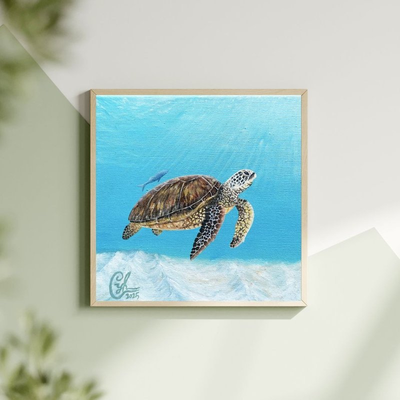 With Me, Mini Sea Turtle 1 - ภาพวาดบุคคล - ผ้าฝ้าย/ผ้าลินิน หลากหลายสี