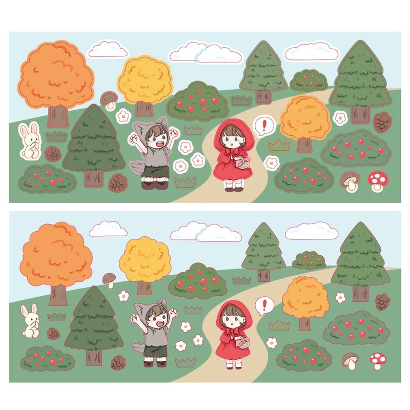 fairy tale of a red hat - cute seal sticker (haeparine) - 貼紙 - 紙 多色