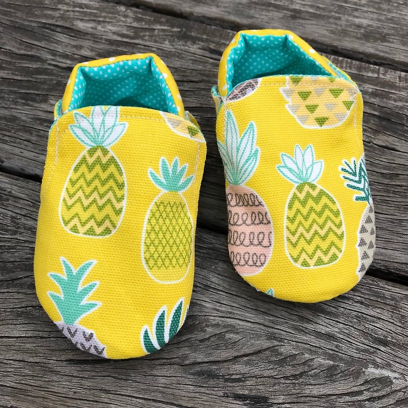 パイナップルの幼児の靴 - キッズシューズ - コットン・麻 イエロー