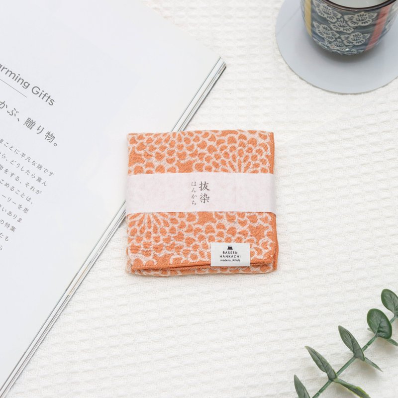 今治拔染三重紗方巾-菊 - 手帕 - 棉．麻 